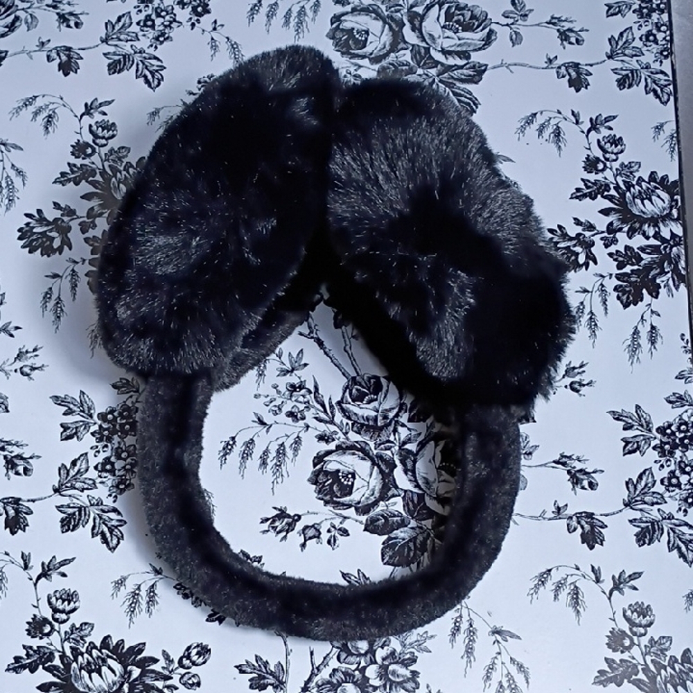 Black Faux‎ Fur Earmuffs